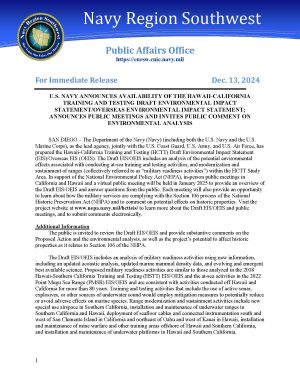 Navy Region Southwest Press Release